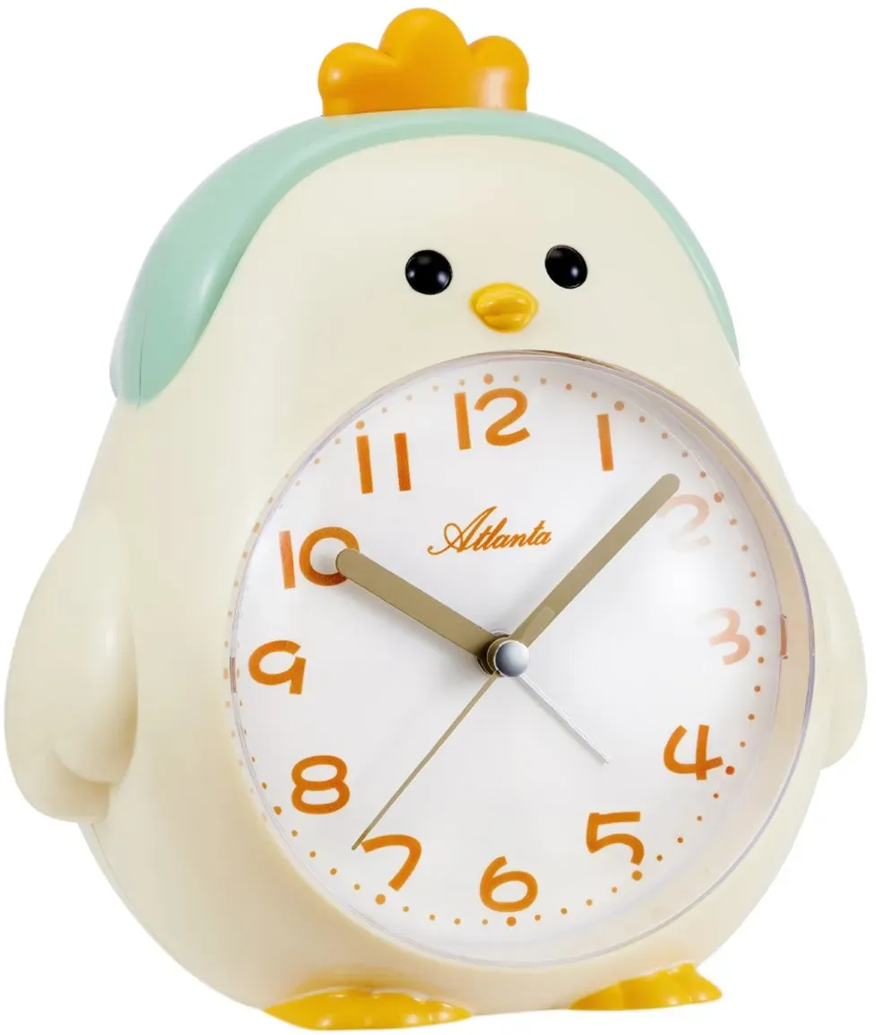 Atlanta 2164/0 Kinderwecker mit Leisegang Hahn Beige/Mint