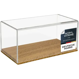 HMF Acryl Vitrine mit Holzsockel für Modellautos, 30 x 15 x 14 cm