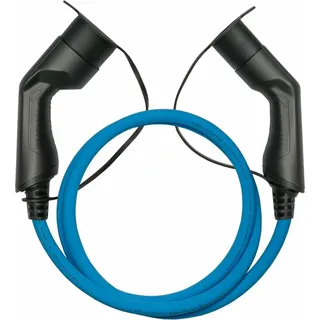 Kabelmeister E-Auto-Ladekabel Mode 3, Typ 2 Stecker an Buchse, 3-phasig, 32 A, 22 kW, blau, 10m