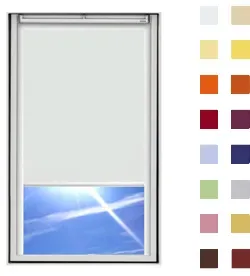 Dachfensterrollo guenstig nach Maß, Stoff Polyester, Farbe hellgrau, mit Kassette oder als Springrollo, weitere 120 Farben im Shop