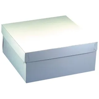 Papstar 10 Tortenkartons, mit Deckel, Pappe eckig 30 cm x 30 cm x 13 cm weiss