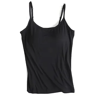 Camisole with Shelf Bra for Women Camisole Tops with Built-in Bra Plain Camisole Vest Slim Summer Tank Tops - XL