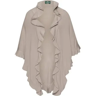 Luise Steiner Strickponcho Rüschen-Poncho beige