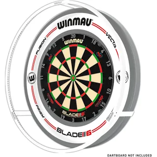 WINMAU Plasma Ice Dartboard Lichtpaket - Weißes 360-Grad-Licht mit grau-weißer Pro-Line Dartboard-Umrandung