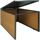 XL Mähroboter-Garage mit Deckel MCW-L45, Dach Unterstand für Rasenmäher, WPC Metall 43x70x90 cm ~ Eiche-Optik