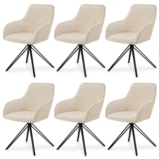 Esszimmerstuhl drehbar mit Samt Beige