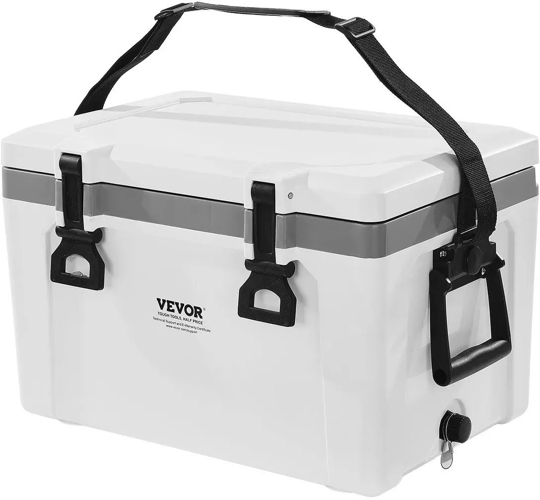 VEVOR tragbare Kühlbox Hartkühlbox (38 Qt / 26 Dosen) mit Eisspeicherung & robusten Griffen, isolierte tragbare Kühlbox aus stabilem Material, geeignet für Familienpicknicks und Kurztrips