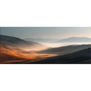 artissimo Glasbild, Beige, Glas, Landschaft/Berg, Rechteckig, 125x50 cm, Bilder und Zubehör, Wandbilder, Glasbilder