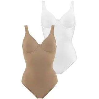 Nuance T-Shirt-Body Damen nougat+weiß Gr.80 Cup C