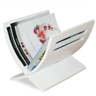 Homestyle4u Zeitungsständer Magazinhalter Holz Weiß