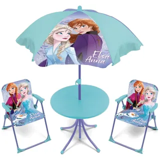 ARDITEX WD16133 Tisch-Set (50 x 50 x 48 cm), 2 Stühle (38 x 32 x 53 cm) und Sonnenschirm (Durchmesser 110 cm) von Disney-Frozen