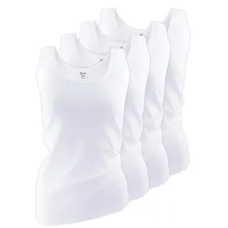 Yenita 4 Stück Damen Tank Top - Unterhemden mit dezent glänzender Satinband-Einfassung, Gr. 52-54 - 52-54