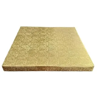 3cm Cake Board | Tortenunterlage Rund Cakeboard | Karton Pappe | Kuchenplatte | Tortenplatte für Torten und Kuchen Gold/Silber 10 größe 24-50cm (Gold Viereck, 40x40cm)