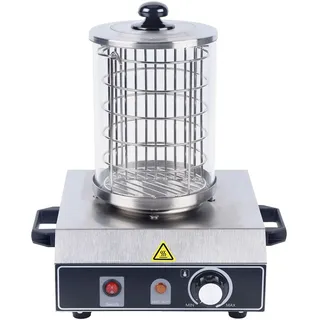 Edelstahl Bockwurstwärmer 350W, Würstchenwärmer Hot Dog Gerät Profi Würstchenkocher 86-185°F Einstellbarer Temperatur Hot Dog Maker für Bäckereien