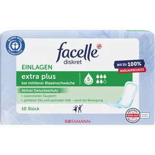 facelle diskret Hygiene-Einlagen Extra Plus - 10.0 Stück