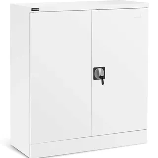 FROMM & STARCK Fromm & Starck, Metallschrank 102cm Mehrzweckschrank weiss Aktenschrank abschliessbar Büroschrank