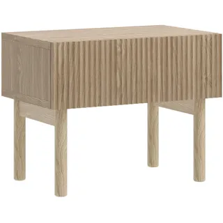 Selsey Nachttisch Beistellschrank Beistelltisch Nachtschrank 50 cm Stehend Mit Schublade Eiche Geölt Gefräste Fronten Nolie