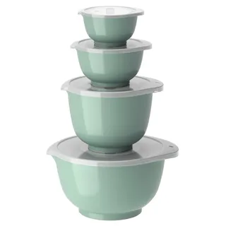Rosti Rührschüssel Set, 4tlg. mit Deckel, Margrethe türkis Nordic Green, 0,25+0,5+1,5+3,0L