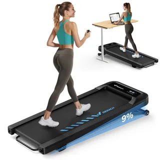MERACH Walking Pad,Laufband Für Zuhause mit 9% Automatischer Steigung,1-6KM/H Laufbänder,2.5PS Laufband Schreibtisch für den Heim- und Bürogebrauch,Geräuscharme Laufbände bis 120kg,APP&Fernbedienung
