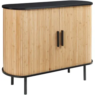 [en.casa] Tvedestrand Kommode 100 x 40 x 80 cm Schwarz/Natur Metall/Holzwerkstoff