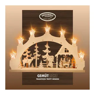 weigla günter gläser leuchtenherstellung weigla LED Schwibbogen/Lichterbogen"Weihnachtsabend" 7 flg. Erzgebirge garantiert