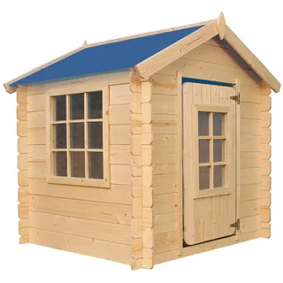 TIMBELA Kinderspielhaus Holz M570M-1 1 m2 ohne Boden Dachfarbe Blau