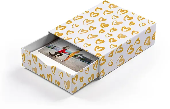 Bilderbox mit 10 Fotos im Design "Herzklopfen Yellow"