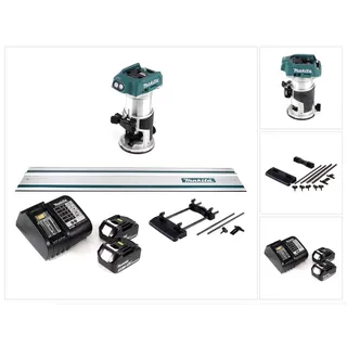 Makita DRT 50 SF inkl. 2 x 3,0 Ah + Ladegerät + Führungsschienen Adapter + Führungsschiene 1000mm