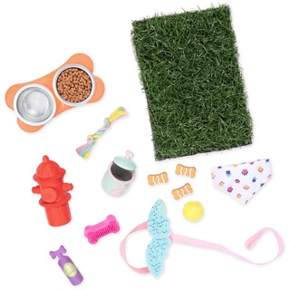 Glitter Girls Puppenzubehör – Haustier Zubehör Set mit Hundeleine, Futter, Hundespielzeug – Puppen Accessoires, Spielzeug für Kinder ab 3 Jahre