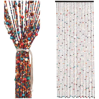 YCBTREE Perlenvorhang Türvorhang, Balkontür Fliegengitter, Türvorhang Perlen, Bohemian-Stil Bambusvorhang, Geeignet für Fenster, Türen, Wohnwagen als Dekoration & Insektenschutz, 90 x 190 cm
