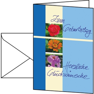 Sigel Geburtsstagskarten Blumen Trio DIN A6