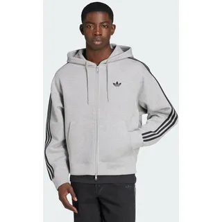 Adidas Originals Adicolor Spacer Oversized Reißverschlusspullover - Medium Grey Heather - 2XL