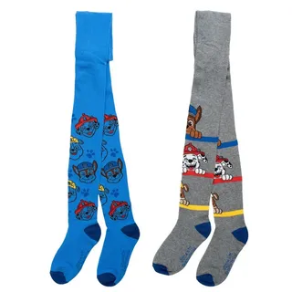 United Labels® Strumpfhose Paw Patrol Strumpfhose Strickstrumpfhose Kinderstrumpfhose 2er Pack blau|grau 122-128