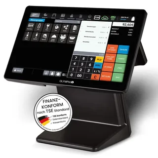 Olympia T400 | Kassensystem für Gastronomie & Einzelhandel | Touchscreen Kasse mit Android 11 & USB-TSE | Registrierkasse mit Kundenanzeige & Cloudoption | Komplettsystem für kleine Unternehmen
