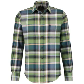 Lerros Herrenhemd in Karo-Flanellqualität - light ivy Green - 5XL