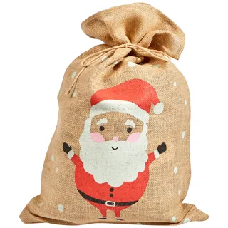 Folia J 300 - Jutesack, Nikolaussack, ca. 35 x 50 cm natur, mit aufgedrucktem Bild - ideal zum Befüllen und Verschenken