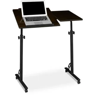 Relaxdays Laptoptisch groß höhenverstellbar Ebenholz Nachbildung/schwarz
