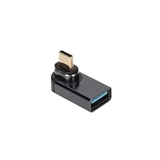 PUSOKEI Magnetischer 90 Grad USB C auf USB Adapter, Rechtwinkliger USB C Stecker auf USB Buchsenadapter, 24 poliger Winkel 1920x1080 60Hz 10Gbps, für PC, Telefon, Laptop, Tablet
