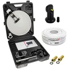 PremiumX Camping SAT Anlage Single LNB 10m Kabel F-Stecker im Koffer SAT-Antenne