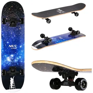 Nils Skateboard CR3108SA Space Star Skateboard mit PU Rollen und Aluminium Truck (1-St)