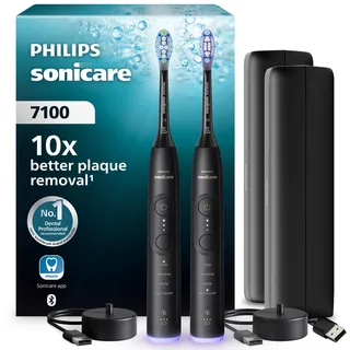 Philips Sonicare 7100 HX7429/03 schwarz + 2. Handstück + Aufsteckbürsten 2 St.