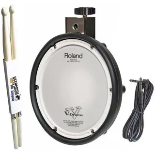 Roland PDX-8 V-Drum Pad 10 Zoll mit Drumsticks (E-Drum), Schlagzeug, Schwarz