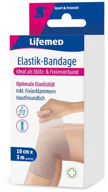 Lifemed Elastik-Bandage 3 m x 10 cm hautfarben 48 Stück