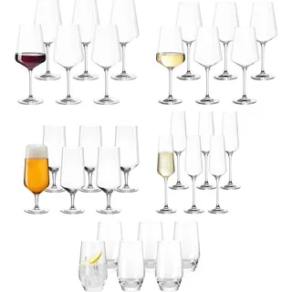 LEONARDO Puccini Gläserset Bier, Sekt, Wein 30er Set transparent