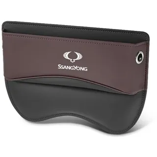 Obumi Autositz Lückenfüller Organizer, für SsangYong XLV Torres Tivoli Rexton Musso Korando Rodius Actyon Leder Sitz Aufbewahrungsbox Vordersitz Multifunktionale Innen Zubehör,C Brown