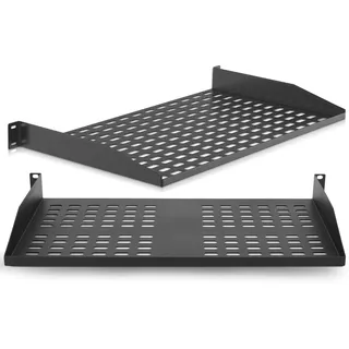 Pyle Audio Pyle Netzwerkschrank 19 Zoll, Fachboden Rack Boden, Belüftete Patchpanel und Netzwerkgeräte Ablage, Server Schrank Regal, PC-Halterung unter Schreibtisch, Serverschrank, wall shelf