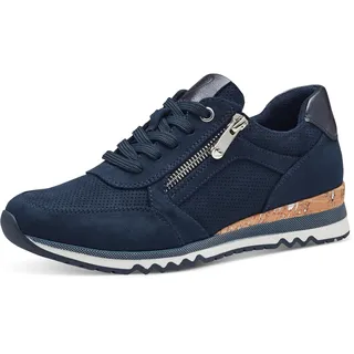 Damen Sneaker flach Vegan Freizeit, Blau (Navy Comb), 42