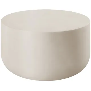 Tectake Runder Couchtisch Weiß Keramik 80 x 39,5 cm
