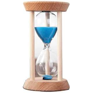 InDmar Sanduhr, Sanduhr, Sanduhr, Sanduhr, Holz/Glas, Sanduhr, Eier-Sanduhr, 3/5/10/15/20/30 Minuten for Kinder, Klassenzimmer, Küche, Spiele, Putzuhr (Color : Blue, Size : 10 Minutes)