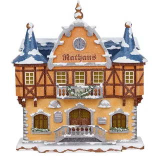 Hubrig Volkskunst 'Winterkinder Winterhaus - Rathaus 21cm'